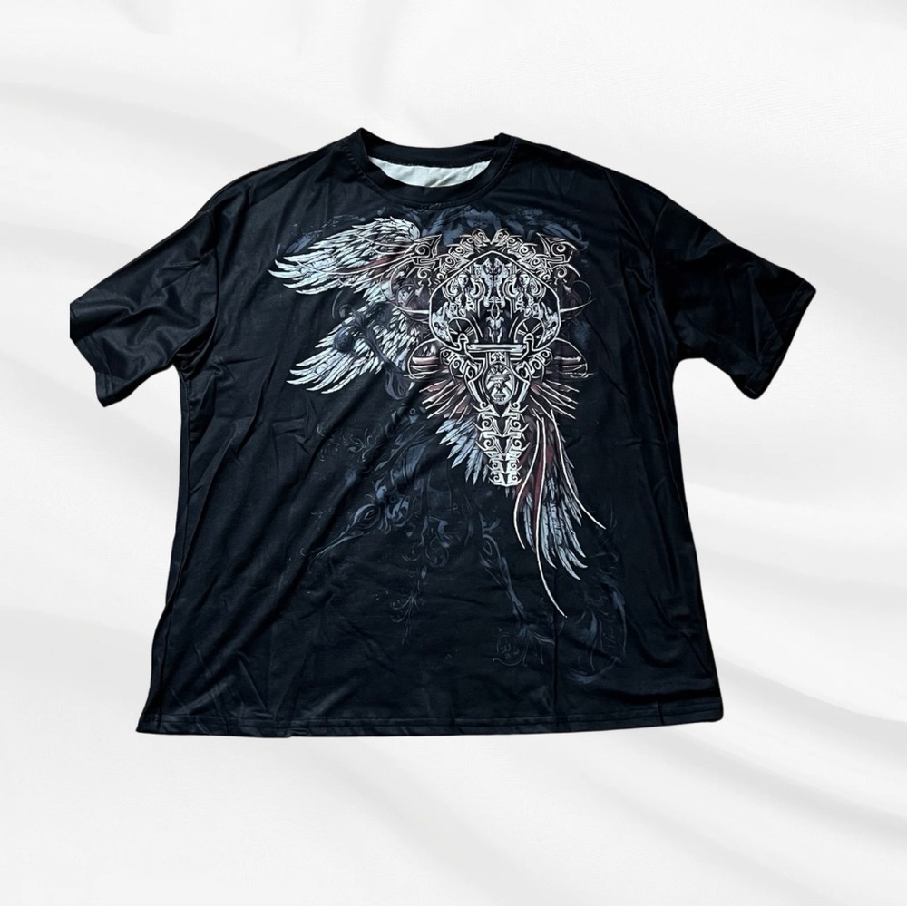Y2K Black Graphic Men's Shirt
